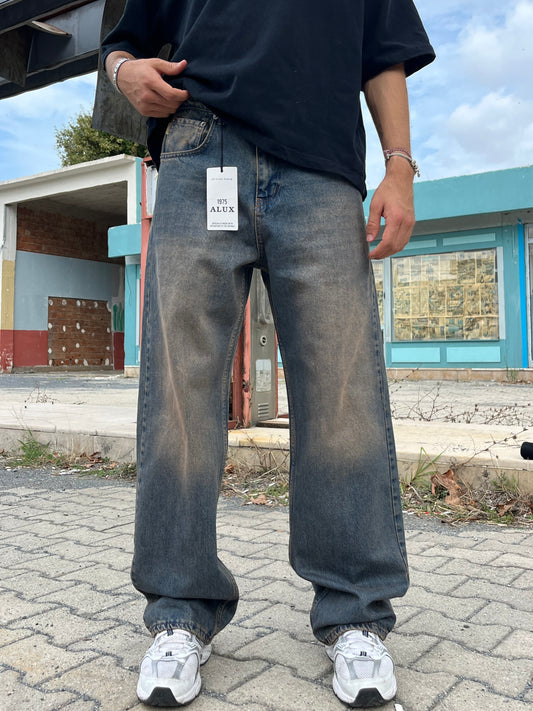 Alux Kahve Detay Baggy Kot Pantolon