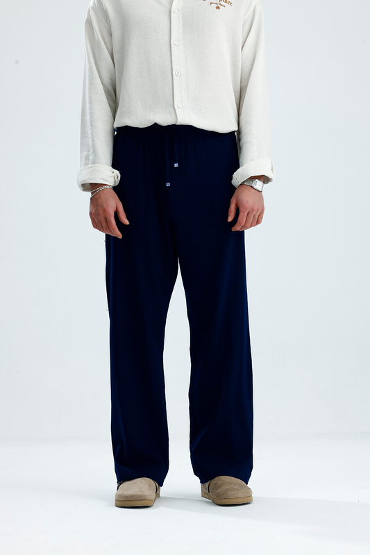 Pamuklu Keten Relaxed Fit Pantolon