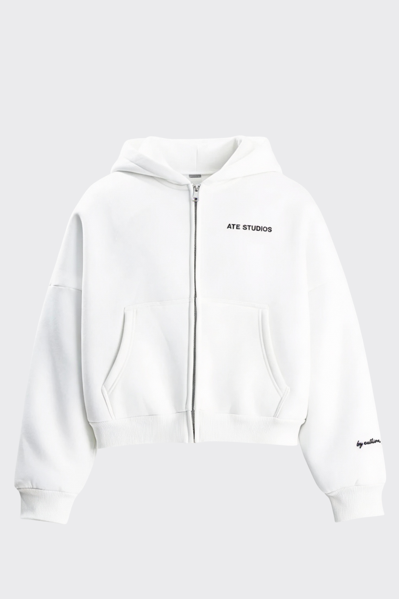 ATE STUDIOS Nakışlı Premium Boxy Fit Oversize Zip Hoodie