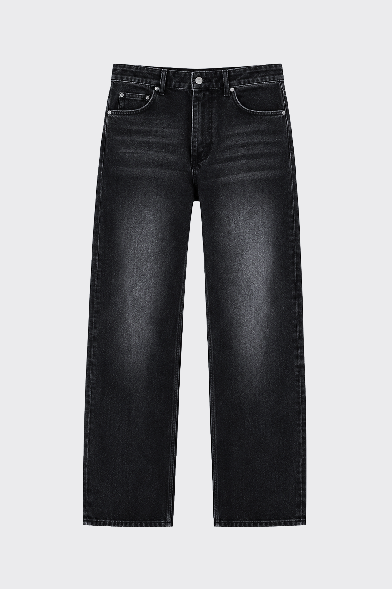 Relaxed Fit Premium Yıkamalı Siyah Kot Pantolon