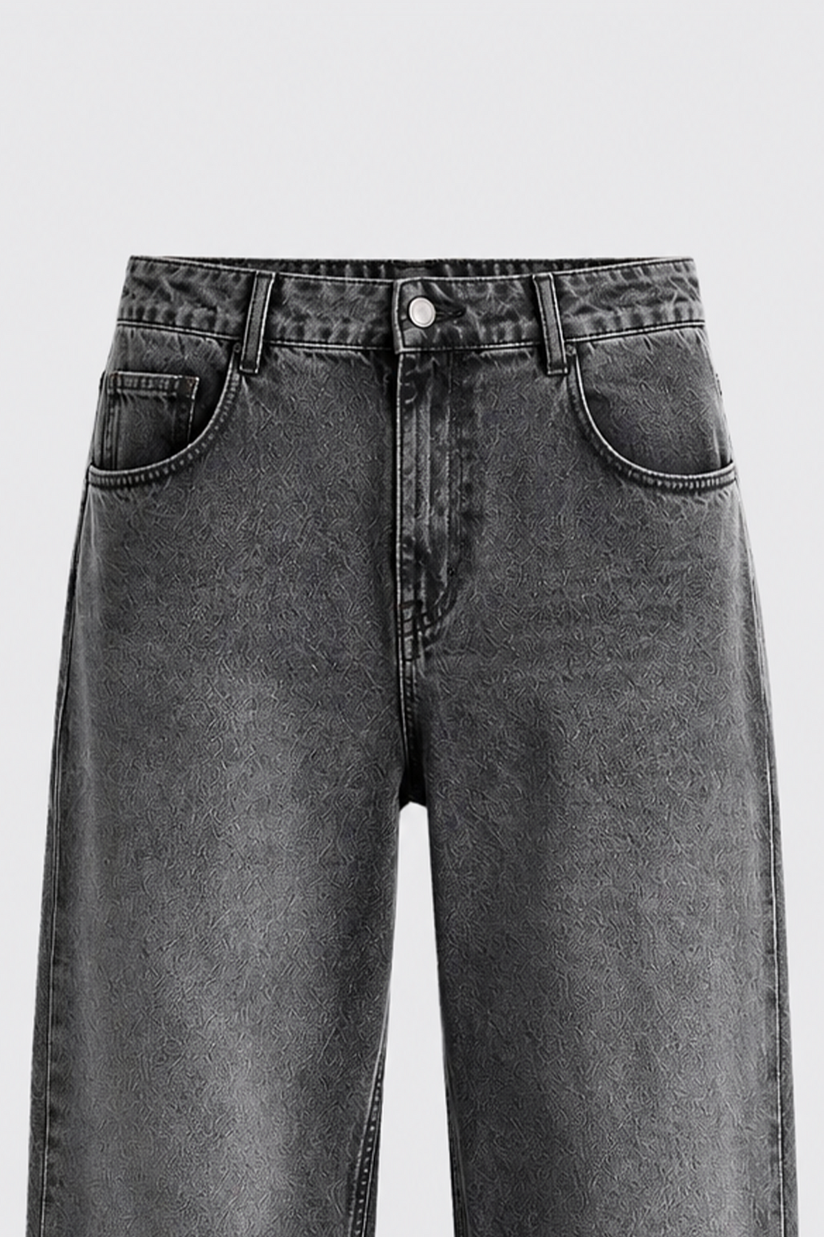 Relaxed Fit Koyu Gri Kot Pantolon