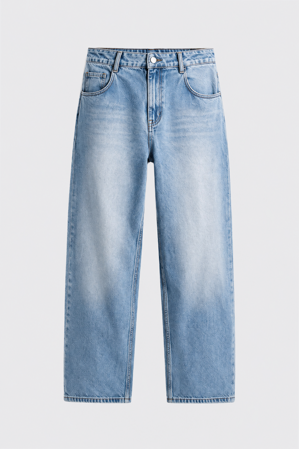 Relaxed Fit Buz Mavi Kot Pantolon