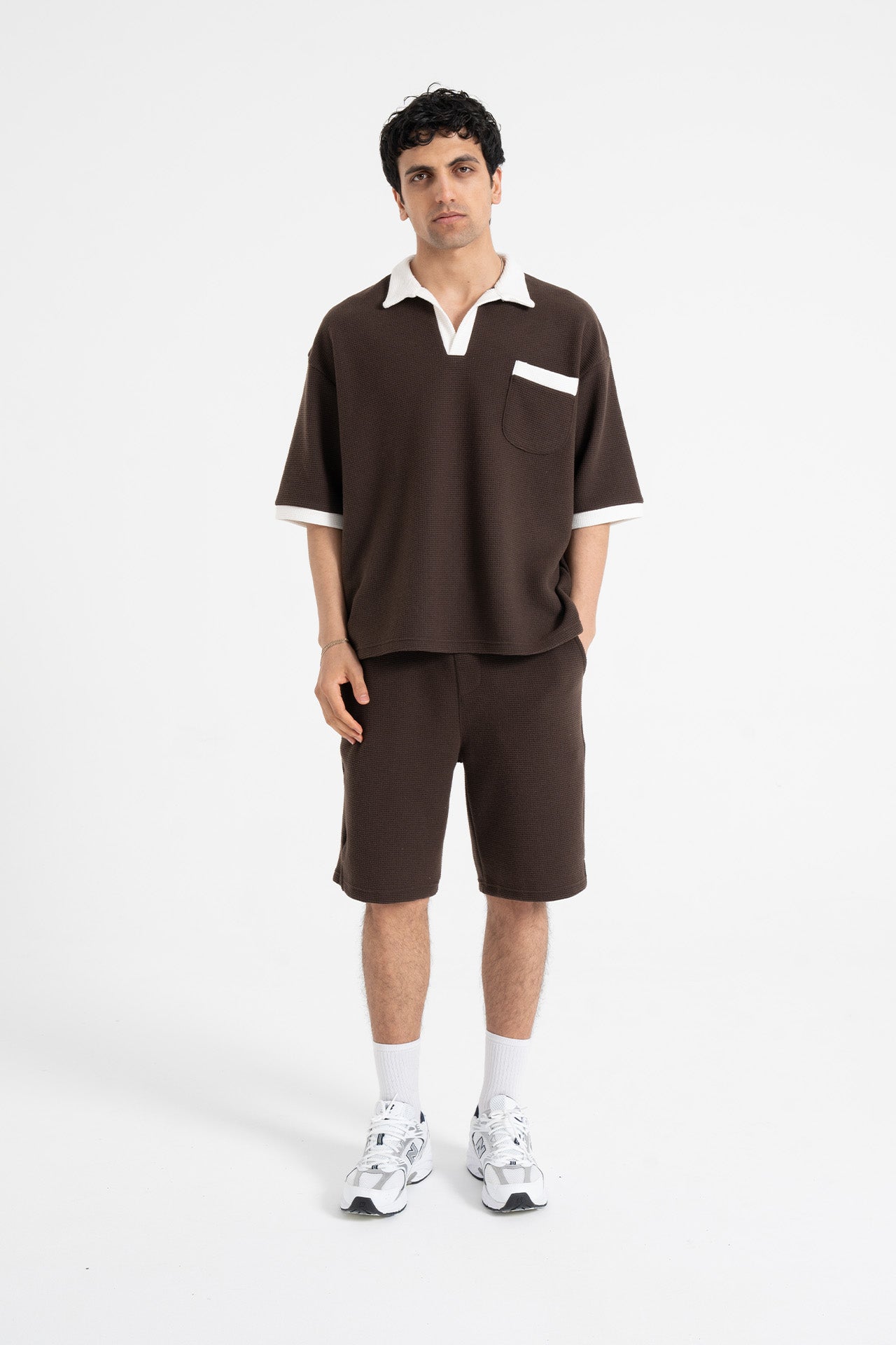 Gofre Detay Polo Yaka Tişört-Şort Premium Takım