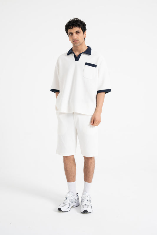 Gofre Detay Polo Yaka Tişört-Şort Premium Takım