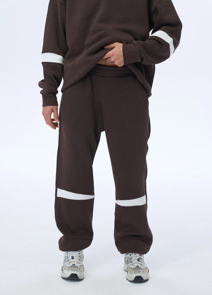 Parça Detay Paça Lastikli Eşofman Takım - Kahverengi