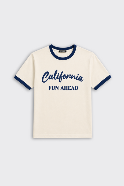 California Contrast Rib Oversize Tişört