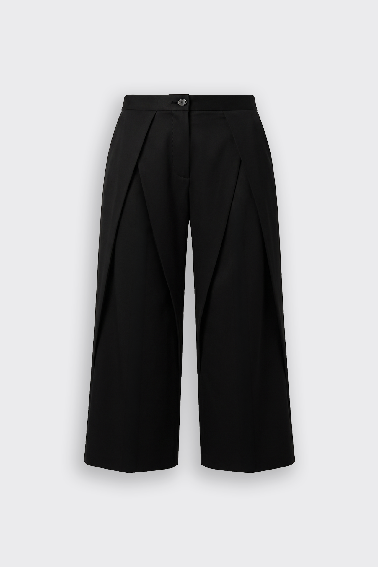 Double Çapraz Pile Relaxed Fit Kumaş Pantolon