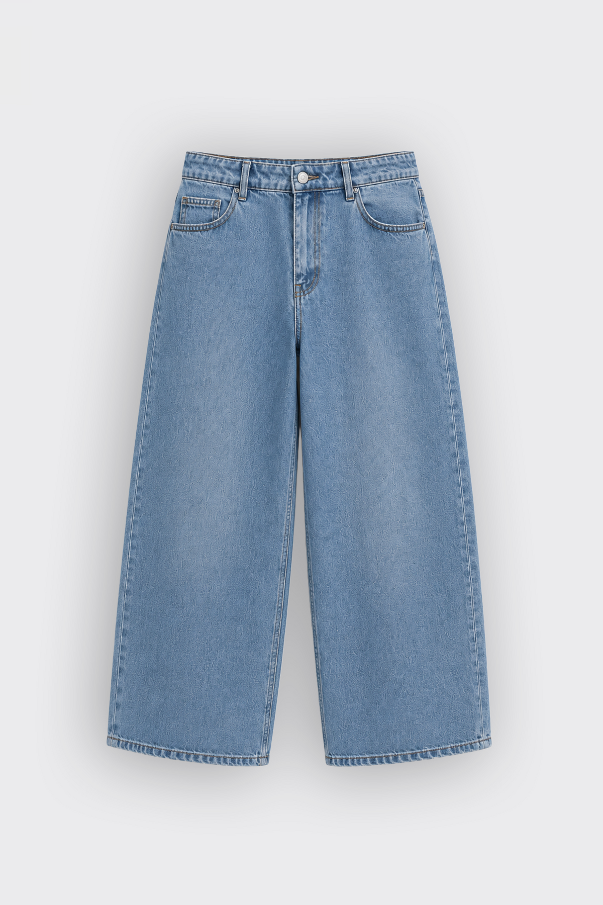 Gökyüzü Mavisi Baggy Kot Pantolon