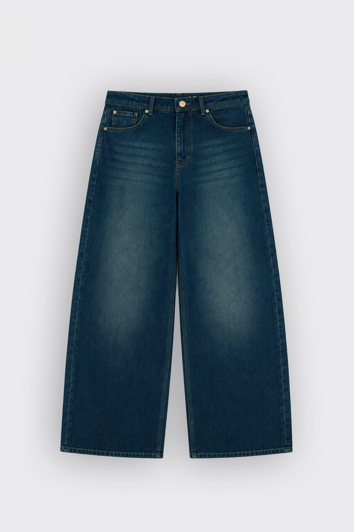 ATE Ocean Blue Washed Baggy Kot Pantolon