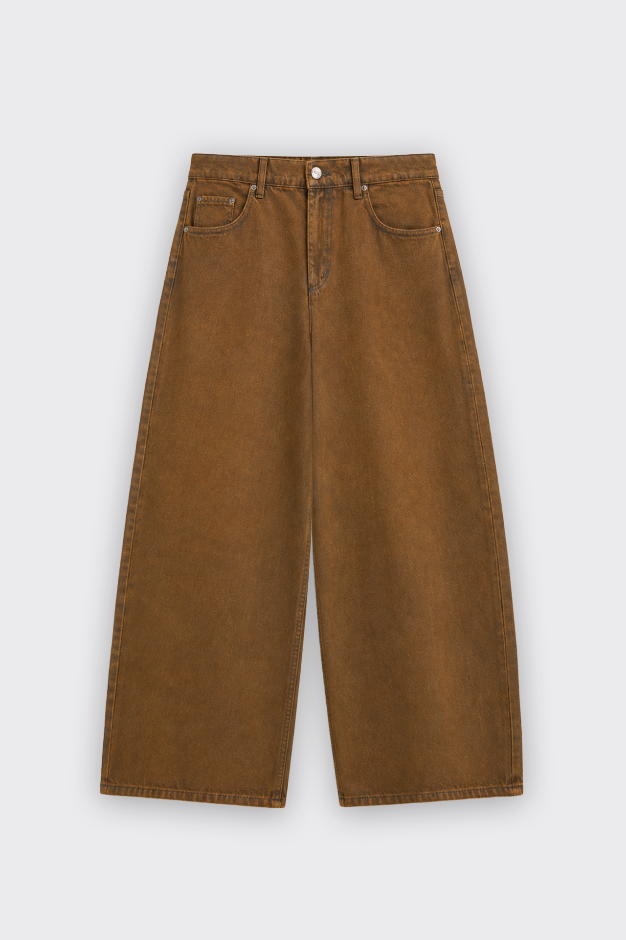 Basic Kahverengi Baggy Kot Pantolon