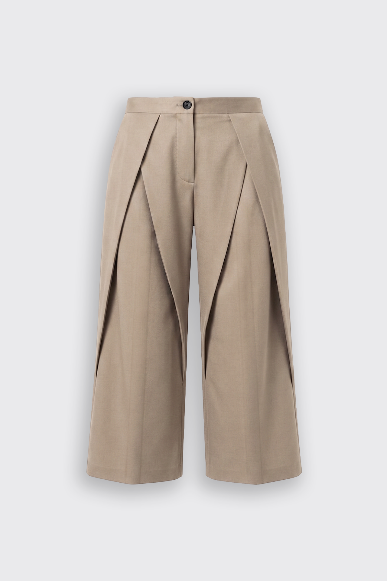 Double Çapraz Pile Relaxed Fit Kumaş Pantolon