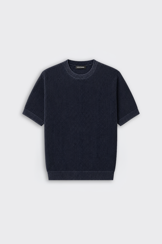Kısa Kollu Bisiklet Yaka Oversize Triko