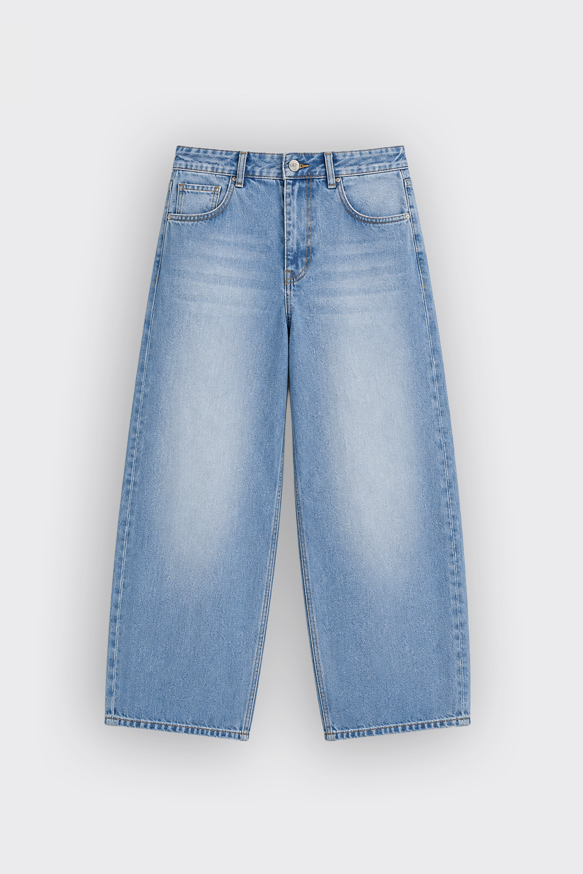 Retro Wash Mavi Baggy Kot Pantolon