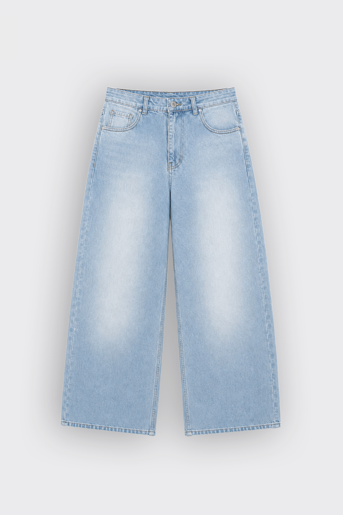 Buz Mavi Baggy Kot Pantolon