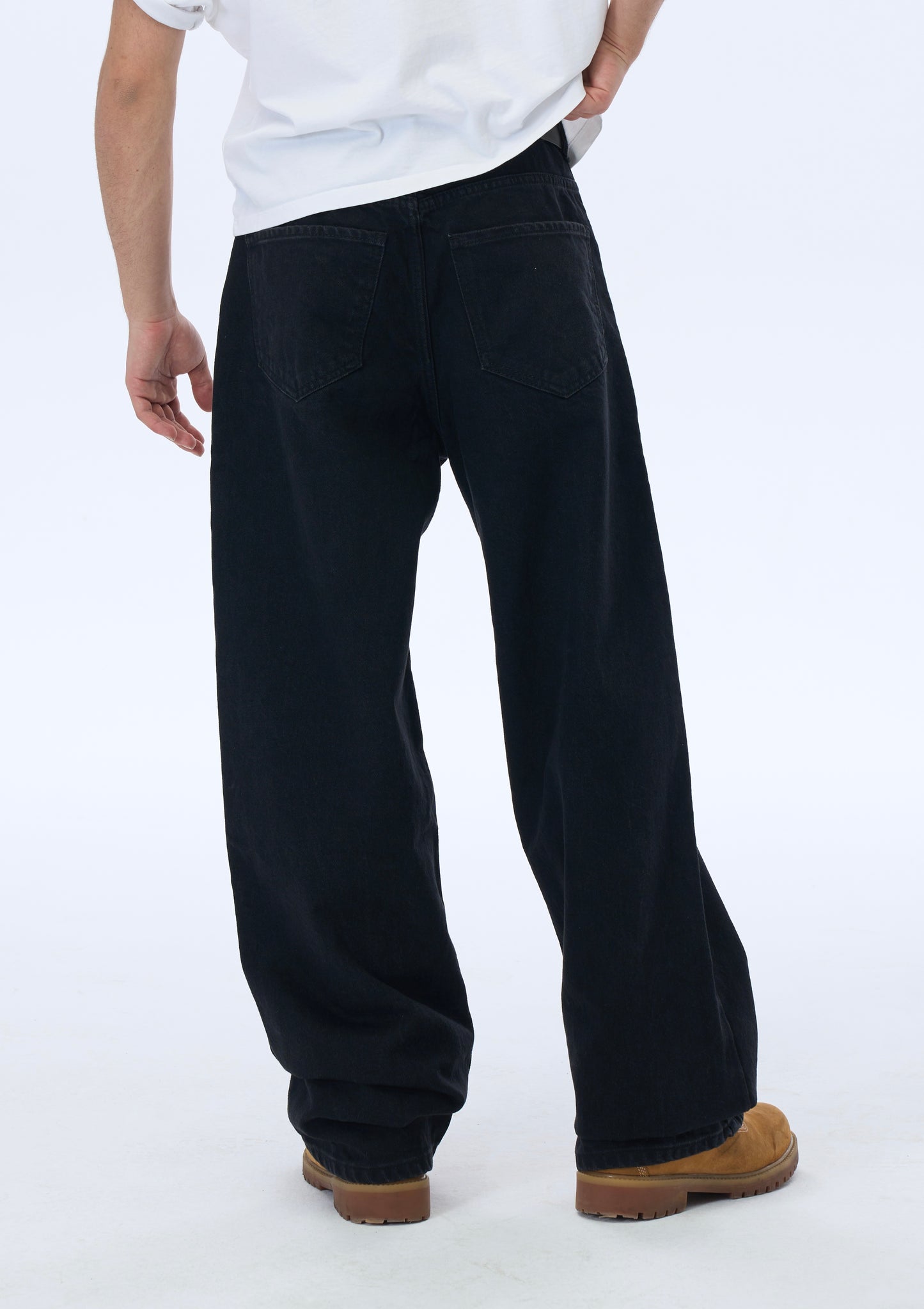 ATE STUDIOS Düz Siyah Baggy Kot Pantolon