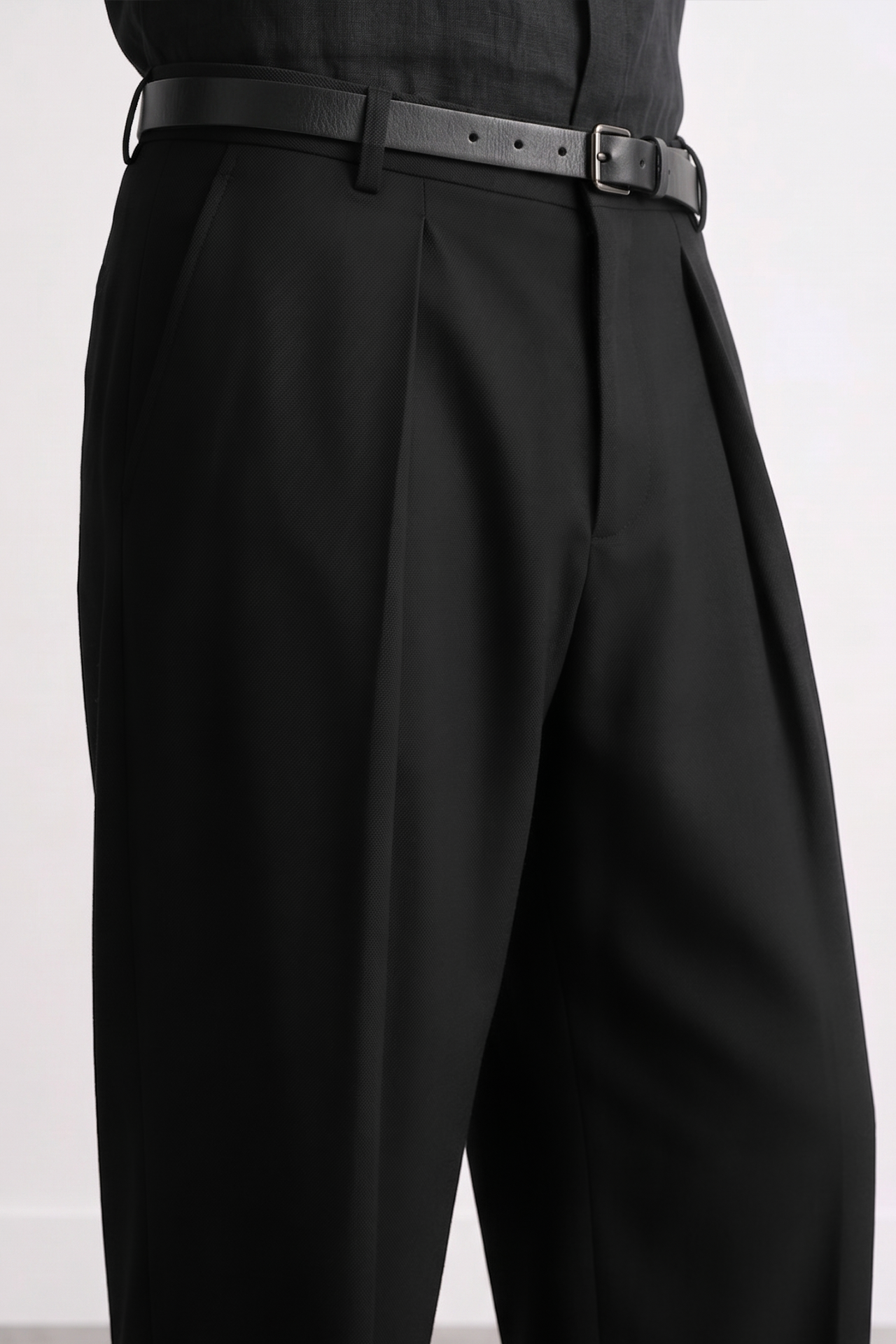 Relaxed Fit Derin Pileli Kumaş Pantolon