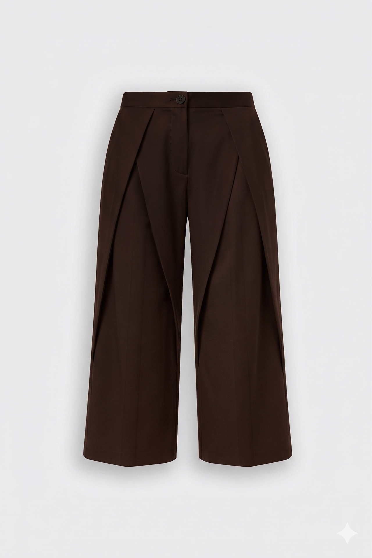 Double Çapraz Pile Relaxed Fit Kumaş Pantolon