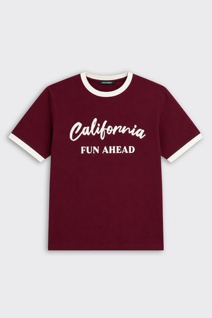 California Contrast Rib Oversize Tişört