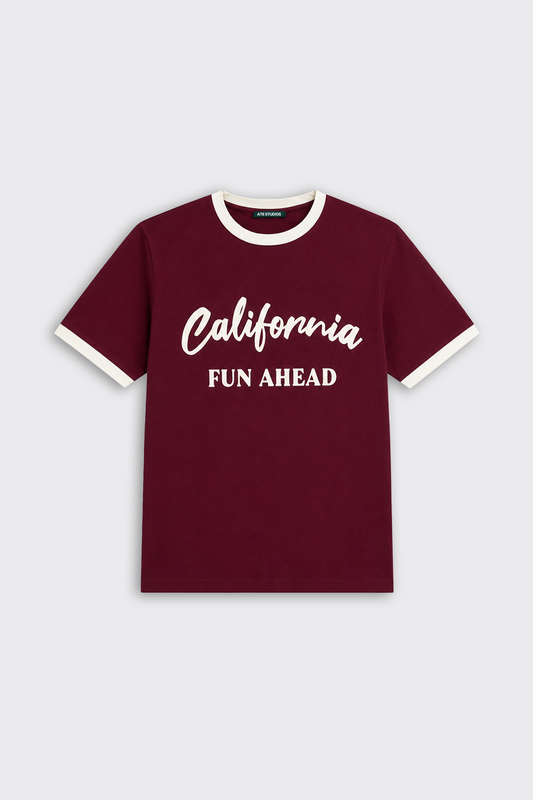 California Contrast Rib Oversize Tişört