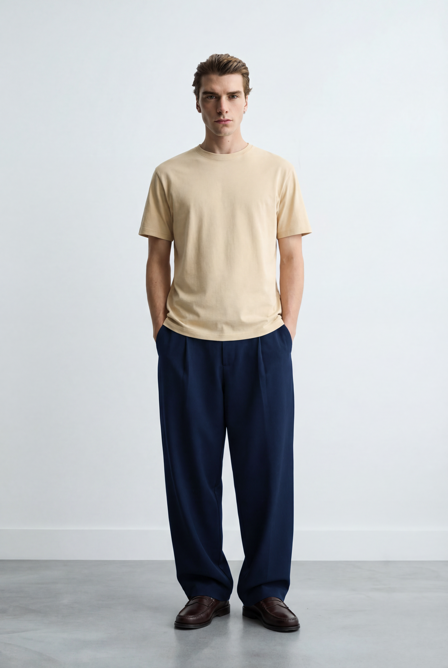Iconic Tek Pileli Relaxed Fit Kumaş Pantolon