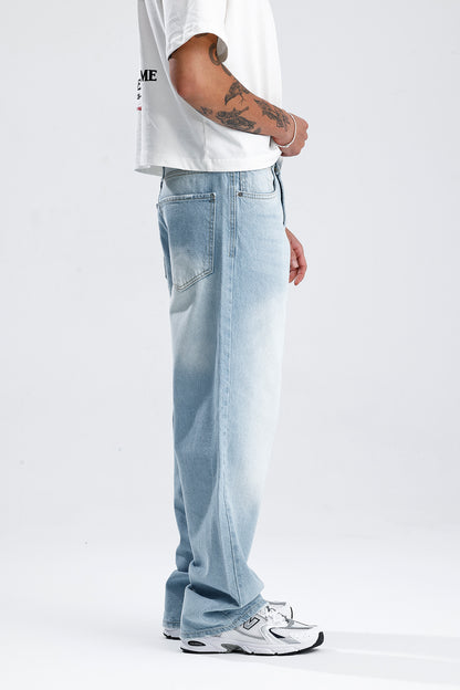 Buz Mavi Baggy Kot Pantolon