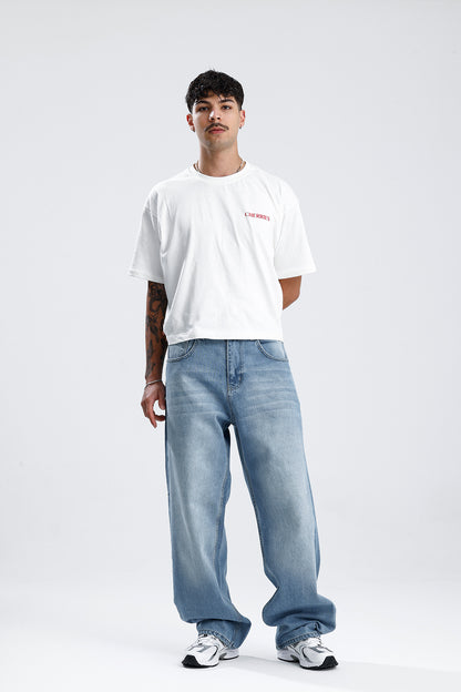 Retro Wash Mavi Baggy Kot Pantolon