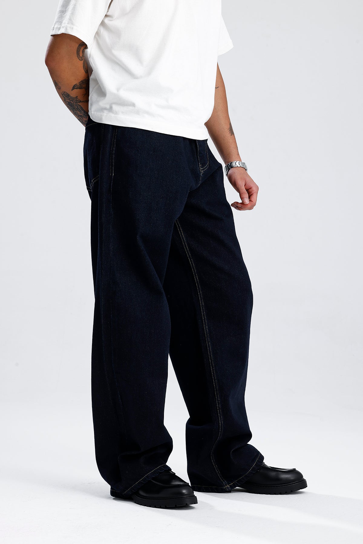 ATE Basic Lacivert Baggy Kot Pantolon