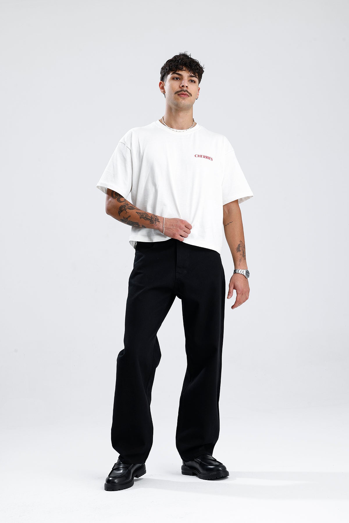 Relaxed Fit Düz Siyah Kot Pantolon