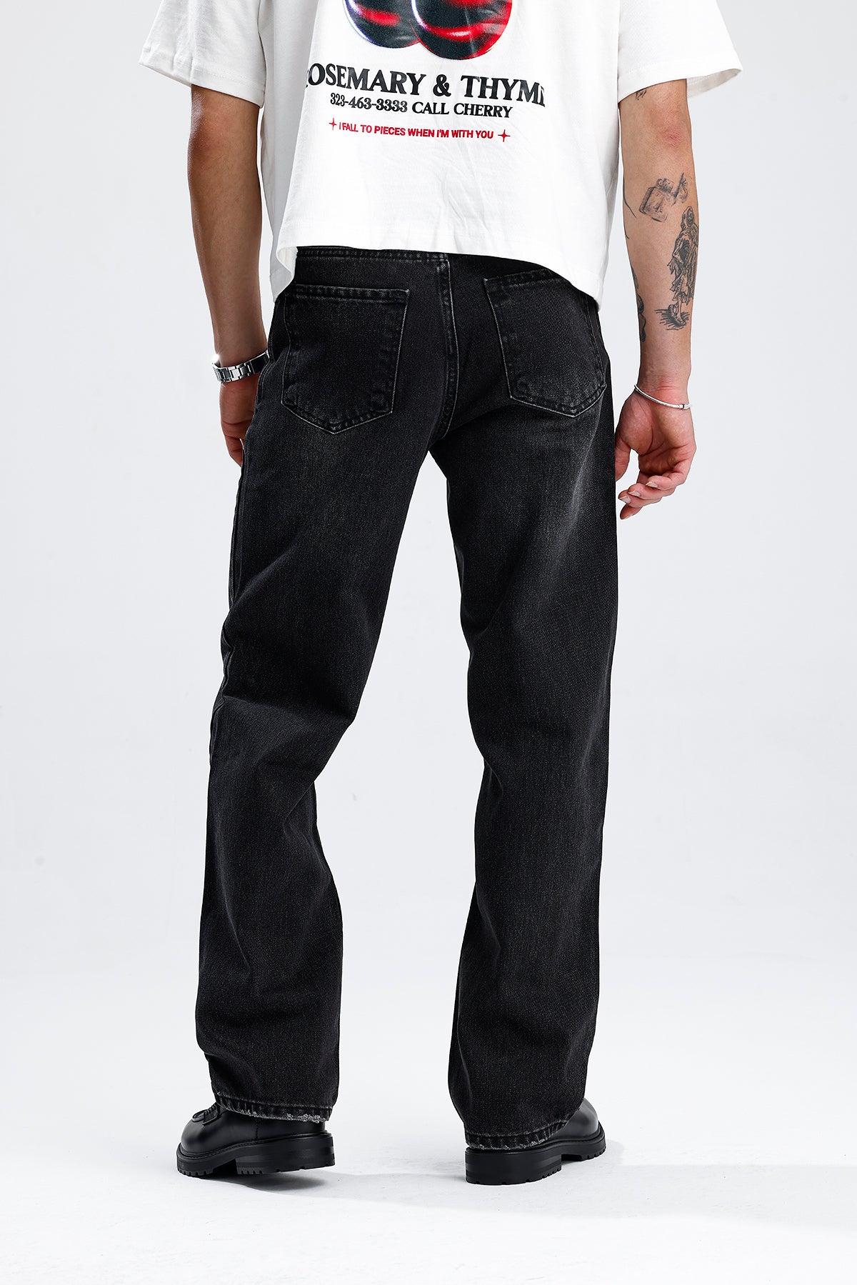 Relaxed Fit Premium Yıkamalı Siyah Kot Pantolon