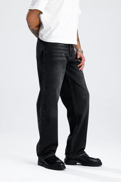 Relaxed Fit Premium Yıkamalı Siyah Kot Pantolon