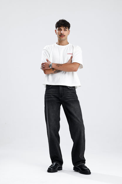 Relaxed Fit Premium Yıkamalı Siyah Kot Pantolon