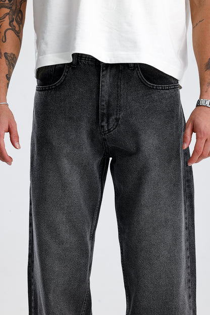 Relaxed Fit Koyu Gri Kot Pantolon