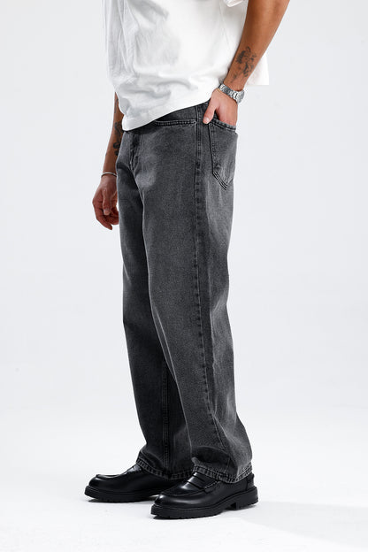 Relaxed Fit Koyu Gri Kot Pantolon