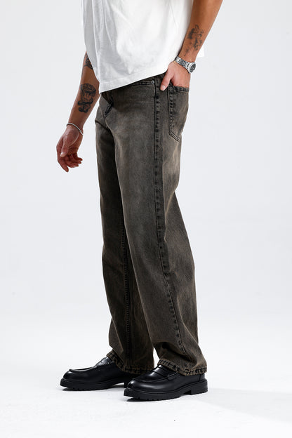 Retro Kahve Baggy Kot Pantolon