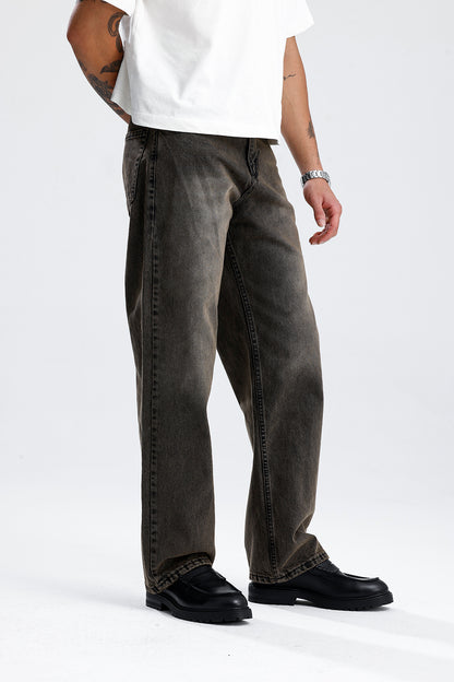 Retro Kahve Baggy Kot Pantolon