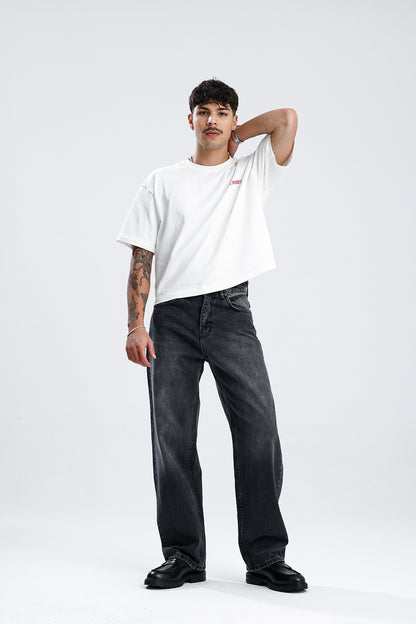 ATE Washed Premium Siyah Baggy Kot Pantolon