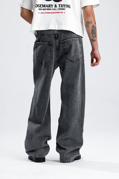 ATE Premium Gri Baggy Kot Pantolon