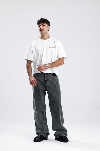 ATE Premium Gri Baggy Kot Pantolon