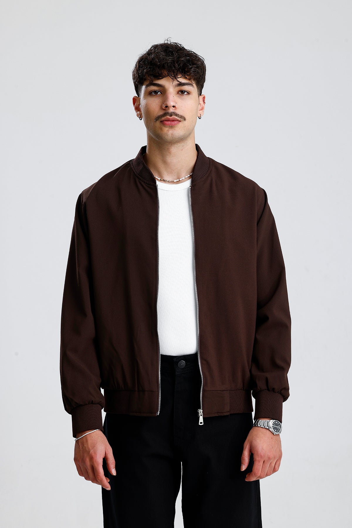 Relaxed Fit Bisiklet Yaka Casual Ceket