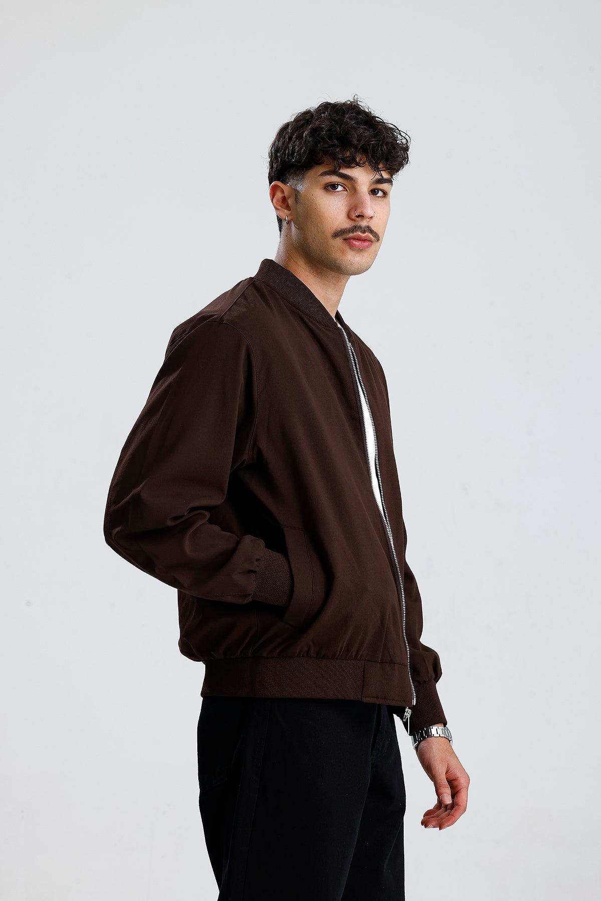 Relaxed Fit Bisiklet Yaka Casual Ceket