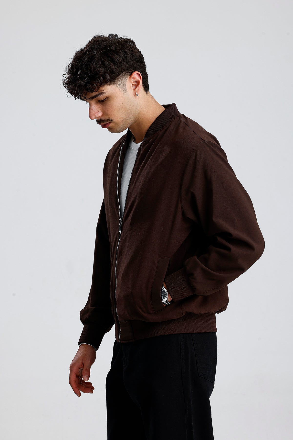 Relaxed Fit Bisiklet Yaka Casual Ceket