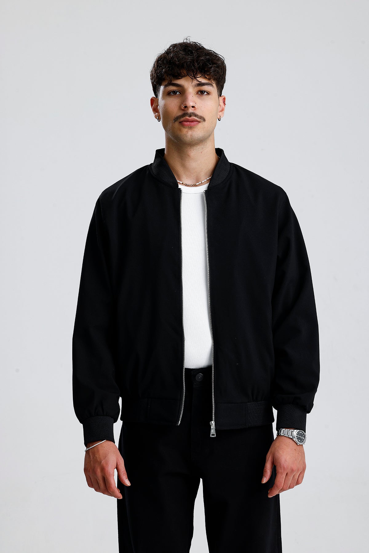 Relaxed Fit Bisiklet Yaka Casual Ceket