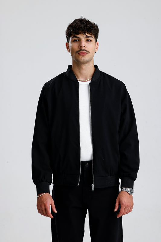 Relaxed Fit Bisiklet Yaka Casual Ceket