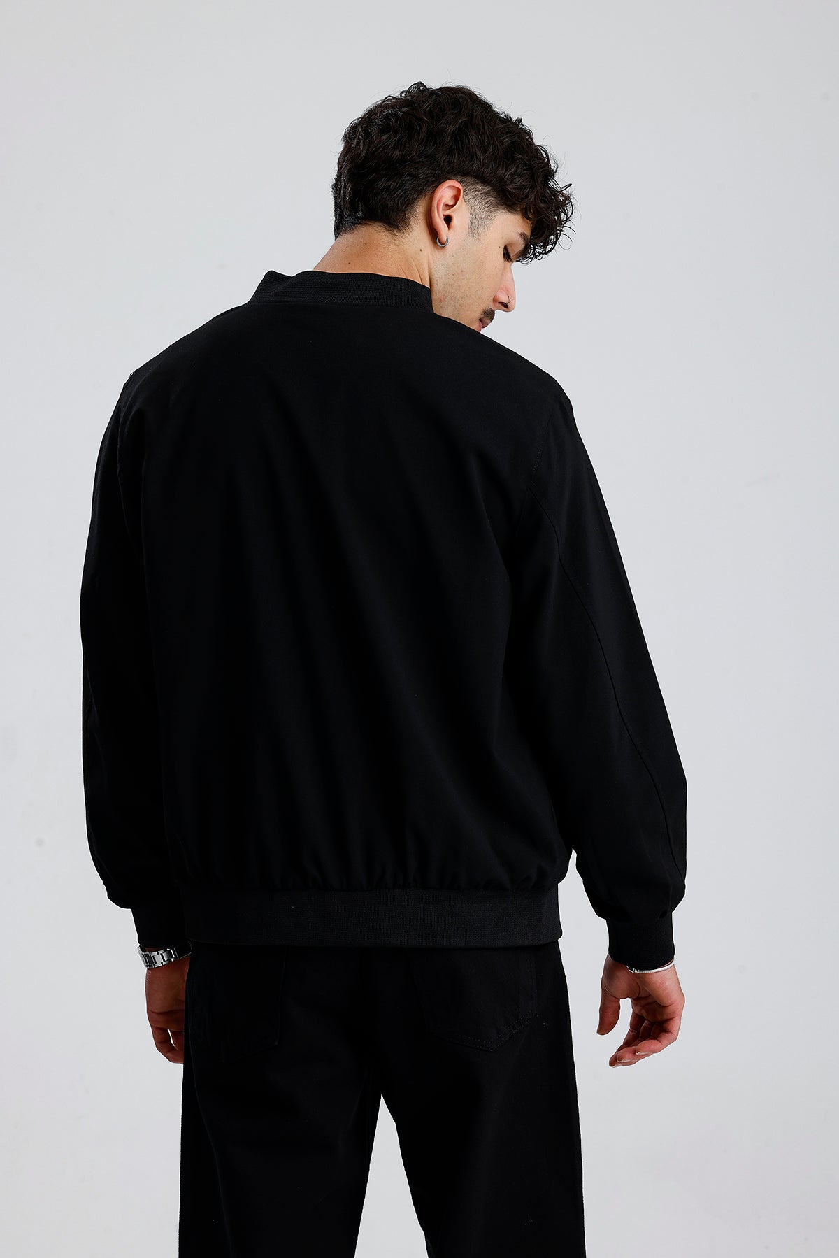 Relaxed Fit Bisiklet Yaka Casual Ceket