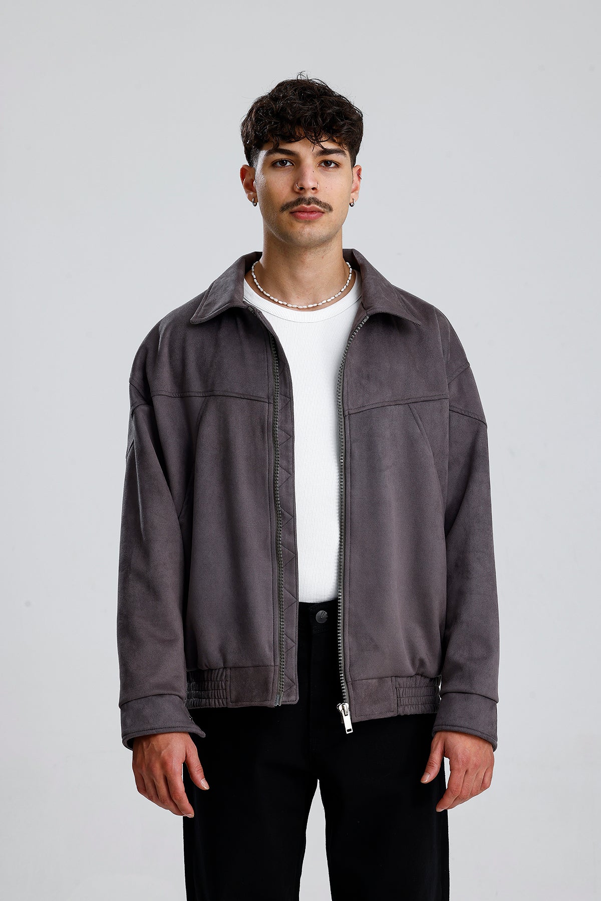 Süet Oversize Bomber Ceket