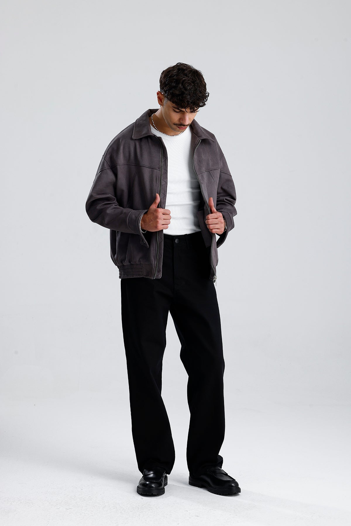 Süet Oversize Bomber Ceket