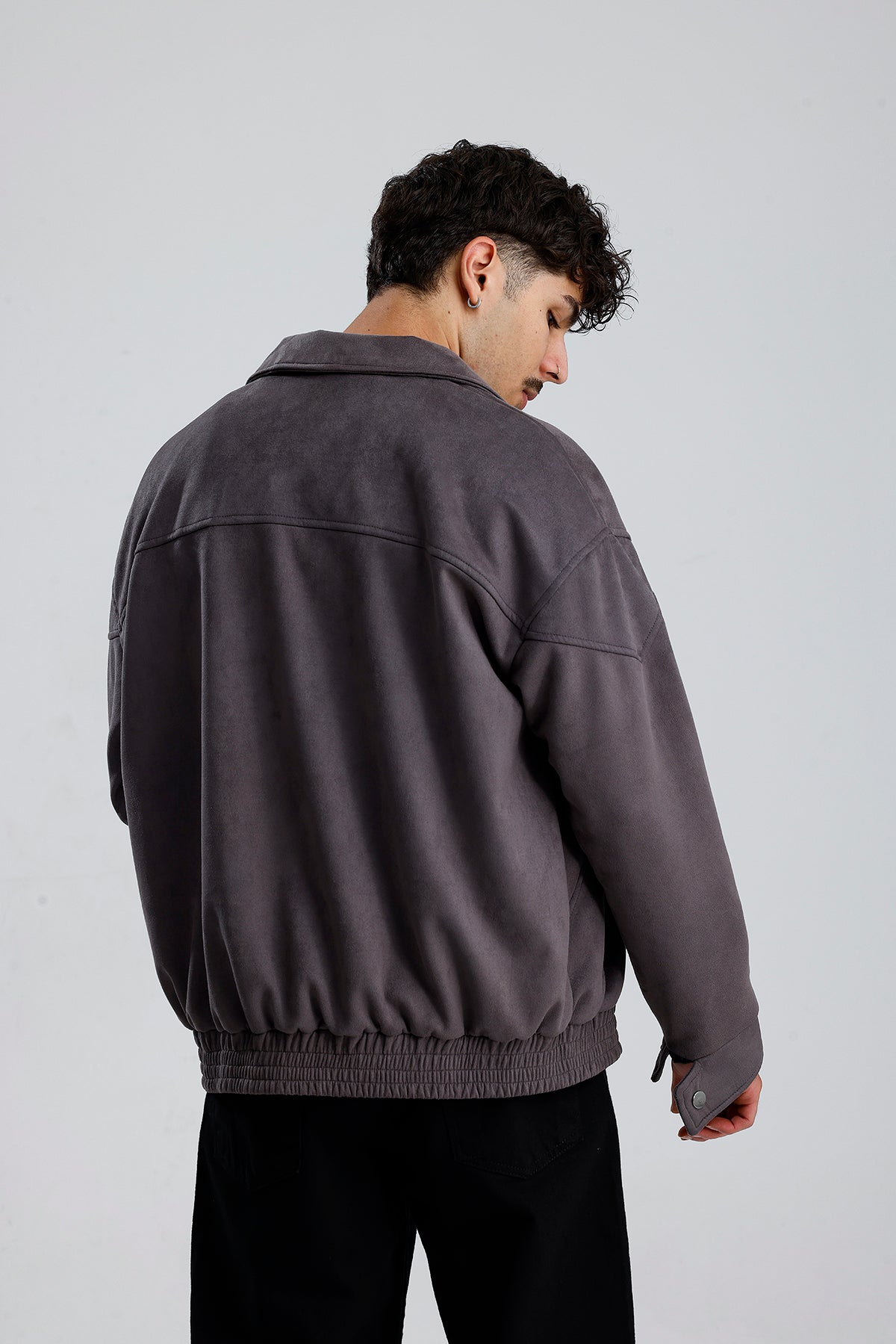 Süet Oversize Bomber Ceket