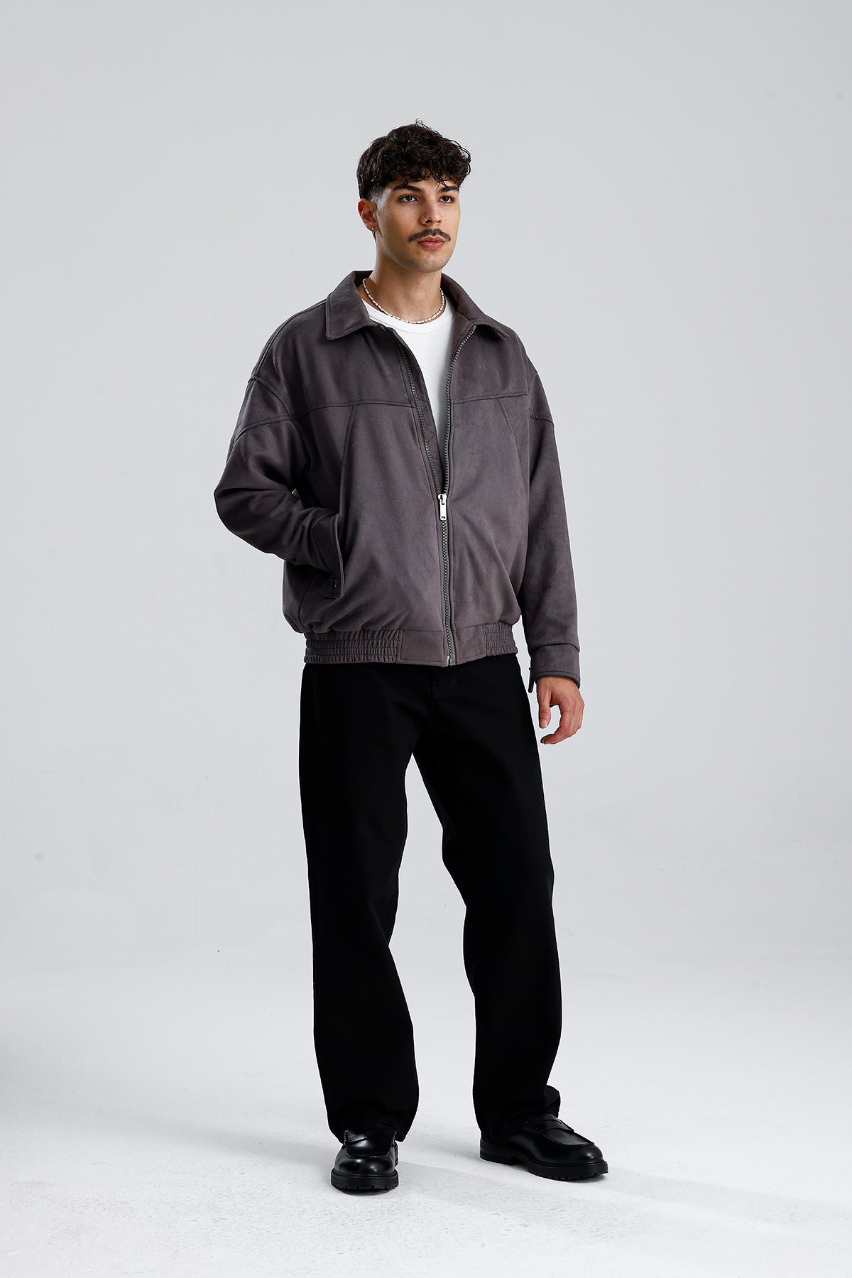 Süet Oversize Bomber Ceket