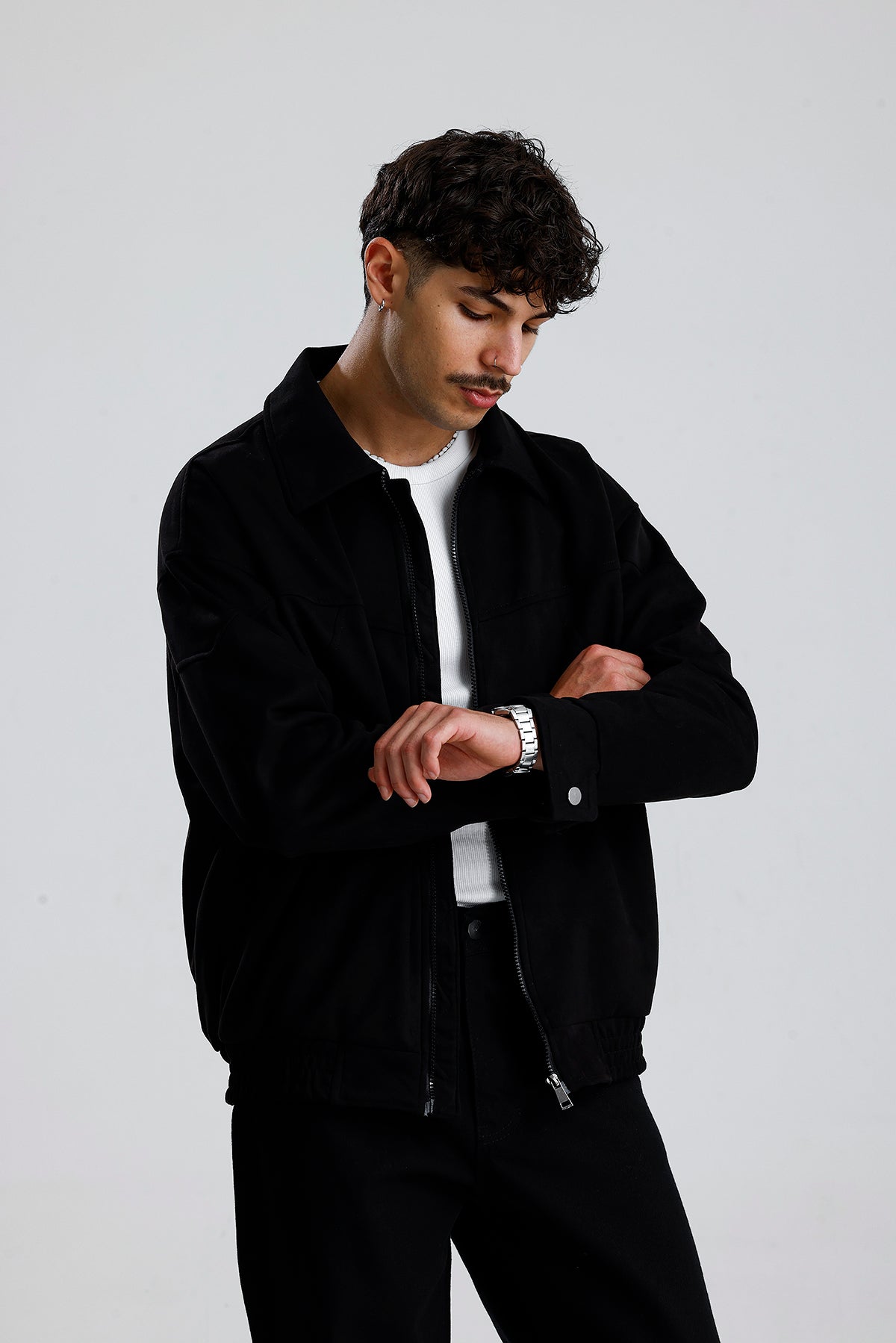 Süet Oversize Bomber Ceket