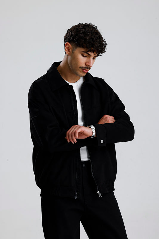 Süet Oversize Bomber Ceket